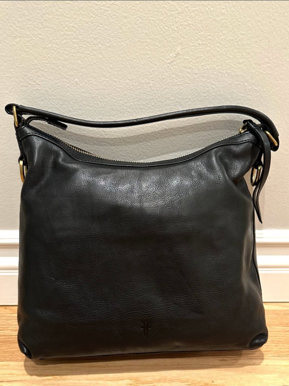 NWT Frye Claude Hobo Black Leather Bag Purse